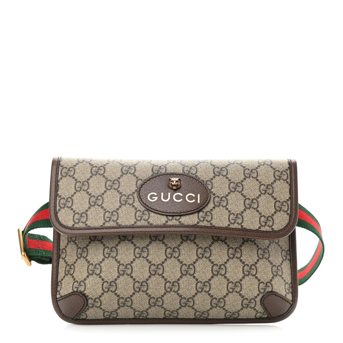 GG Supreme Monogram Neo Vintage Web Belt Bag Brown
