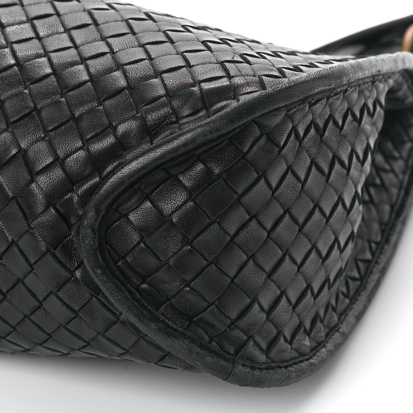 Nappa Intrecciato Shoulder Bag Black