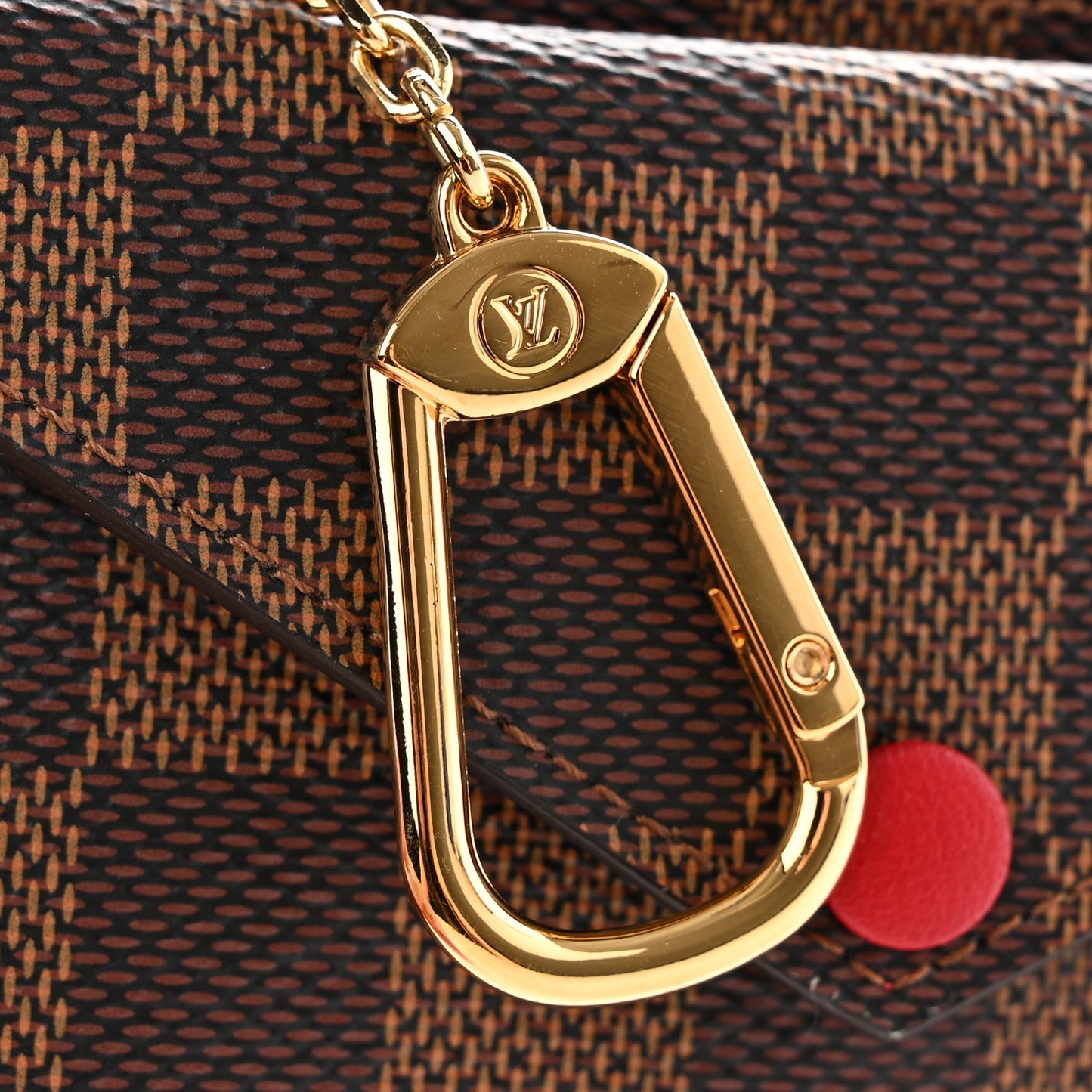 Damier Ebene Recto Verso Card Holder Red