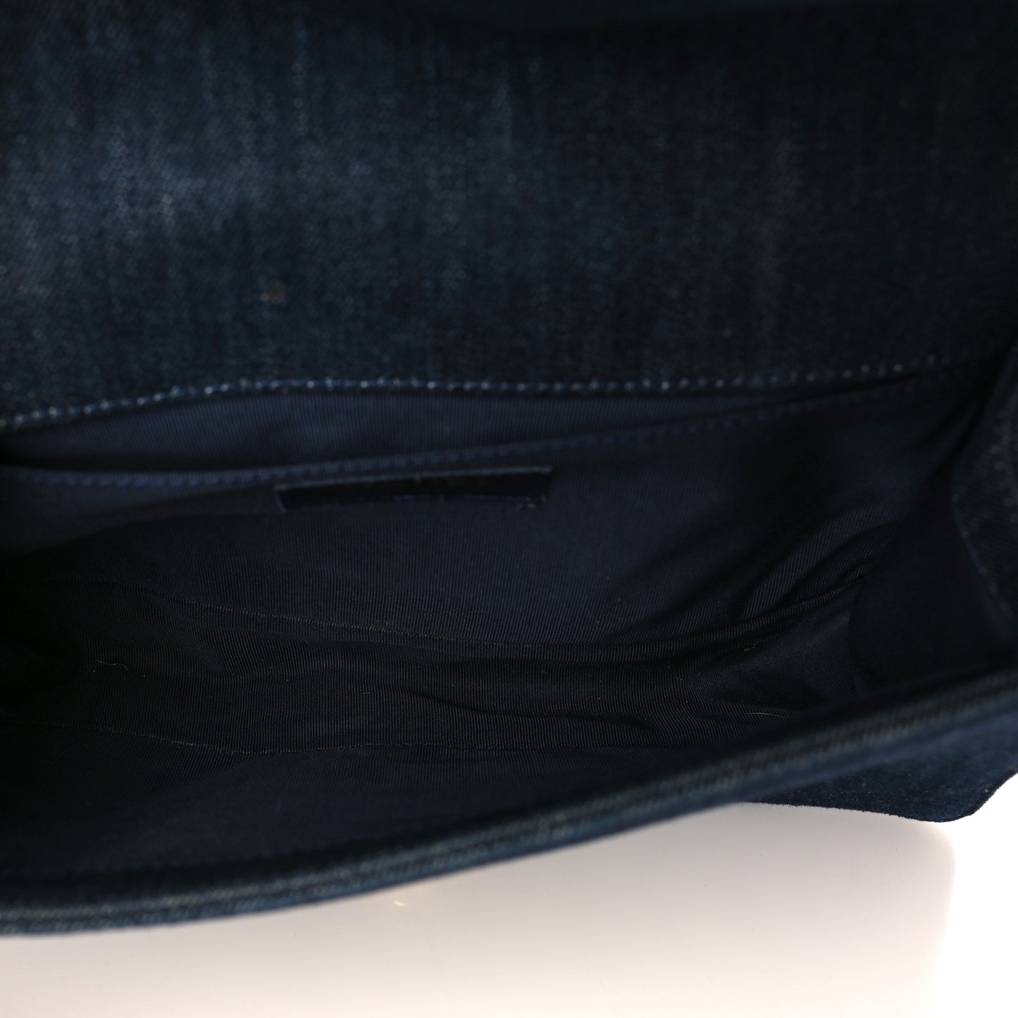Tweed Denim Medium Boy Flap Navy Blue