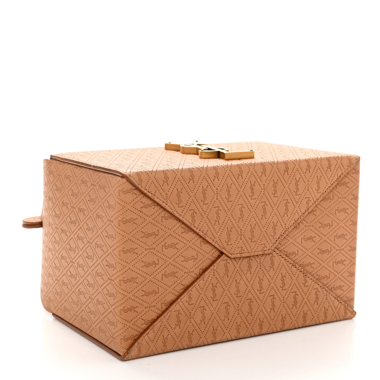 Calfskin Monogram Take Away Box Dusty Vintage Brown Gold