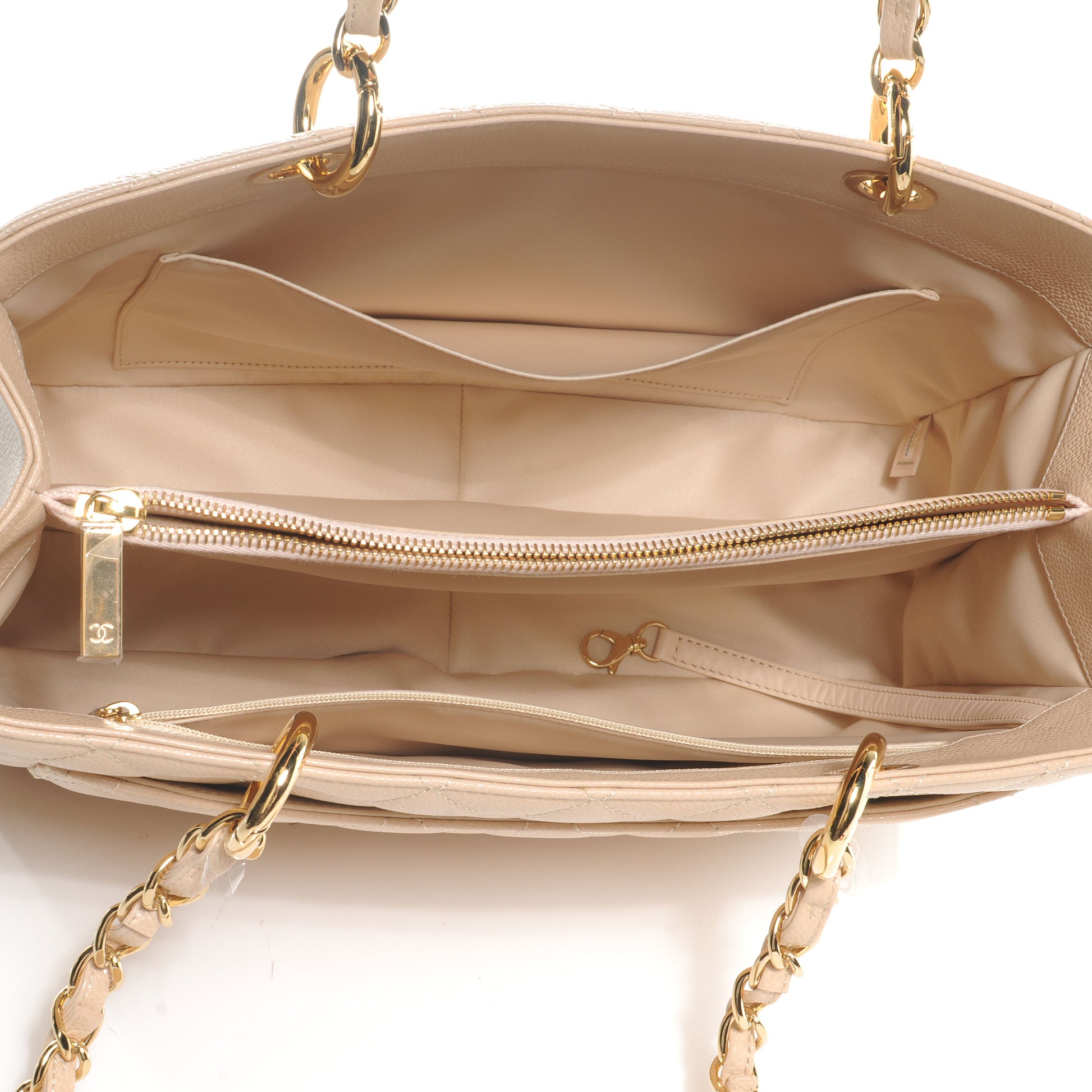 Chanel Caviar Quilted Grand Shopping Tote GST Beige 5 of 8