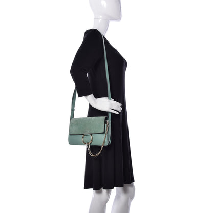 Chloe Suede Calfskin Small Faye Shoulder Bag Happy Green 2 of 9