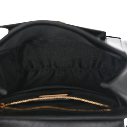 Salvatore Ferragamo Saffiano Carrie Shoulder Bag Black 5 of 13