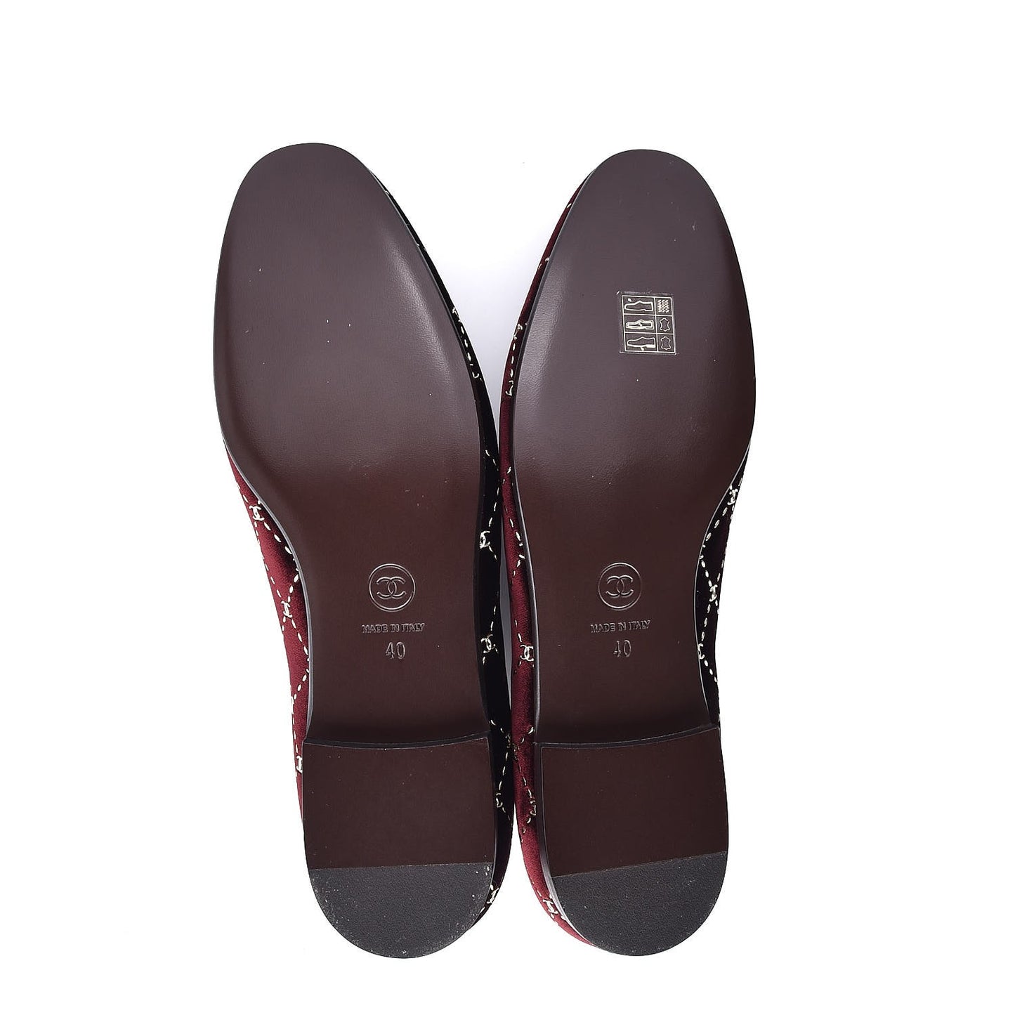 Velvet Moccasin Loafers 40 Burgundy