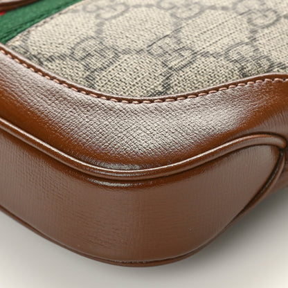 Gucci GG Supreme Monogram Azalea Calfskin Web Mini Jackie 1961 Hobo Beige Ebony Brown Sugar 10 of 10