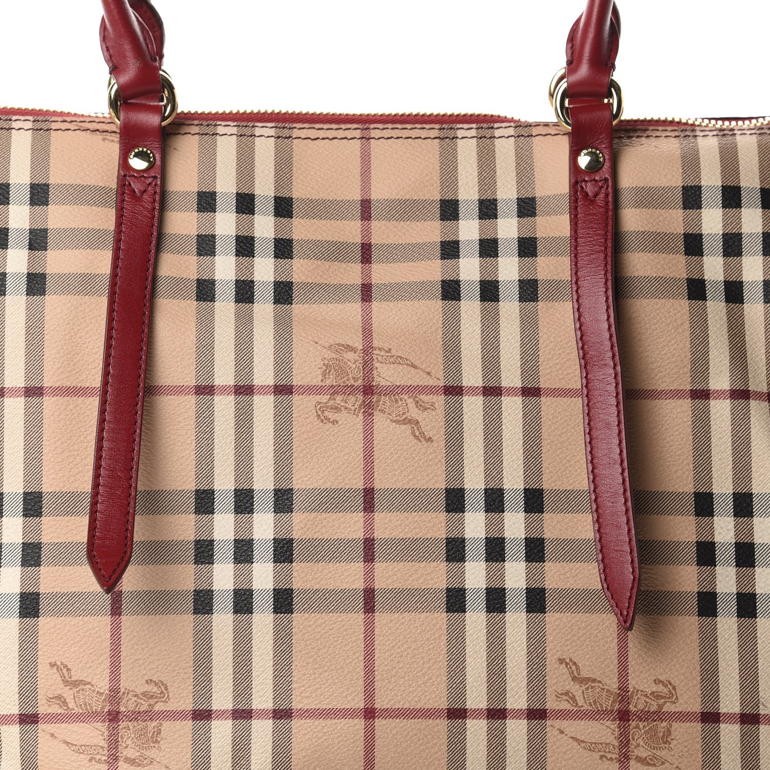 Burberry Haymarket Check Medium Salisbury Tote Military Red 15 of 15