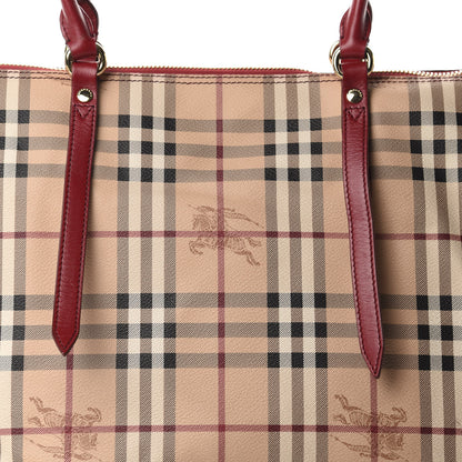 Burberry Haymarket Check Medium Salisbury Tote Military Red 15 of 15