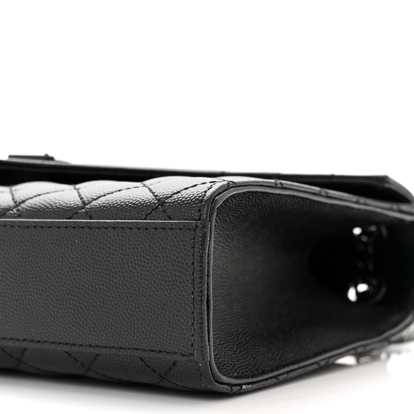Grain De Poudre Textured Mixed Matelasse Triquilt Medium Monogram Satchel Black