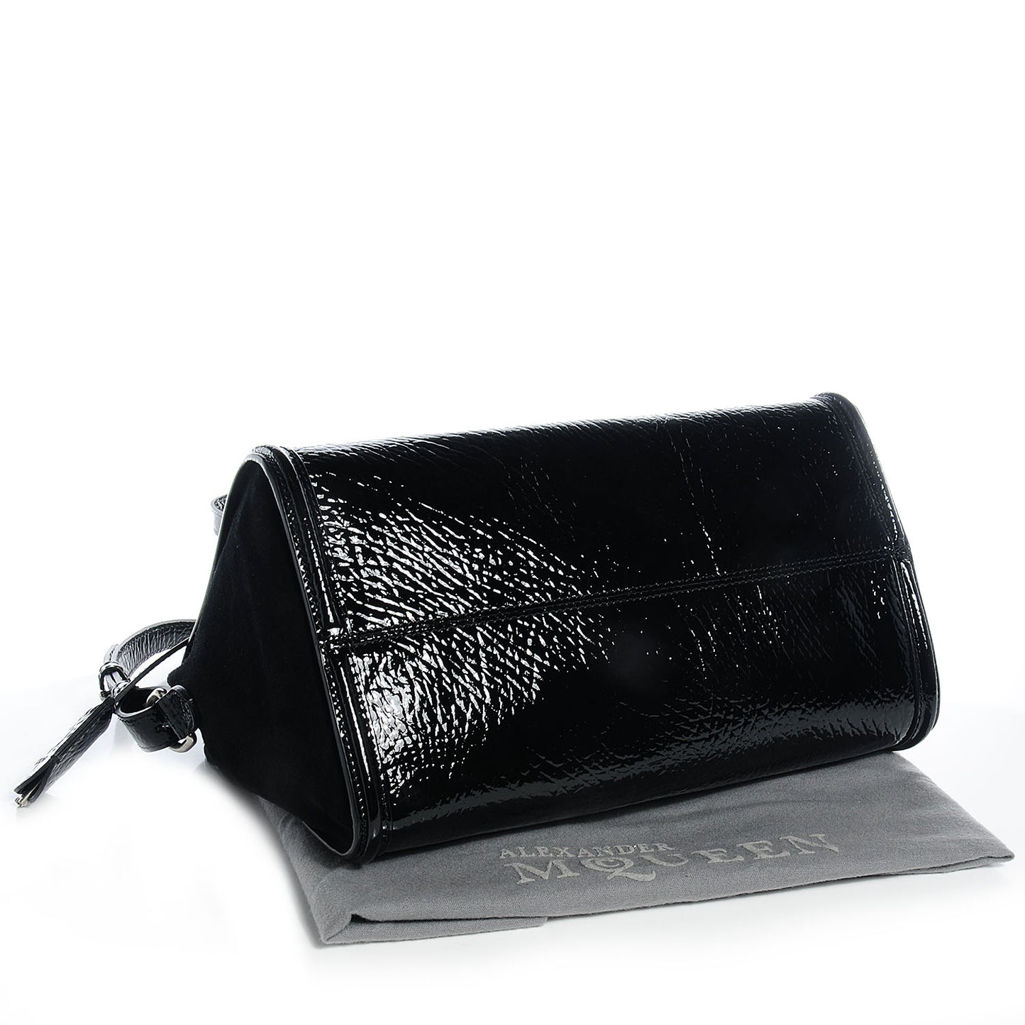 Patent Small Eyelet Padlock Skull Tote Black
