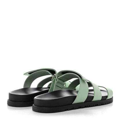 Hermes Epsom Womens Chypre Sandals 39 Vert Jade 4 of 9