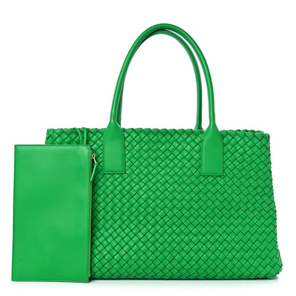 Bottega Veneta Lambskin Intreccio Medium Cabat Parakeet 1 of 12