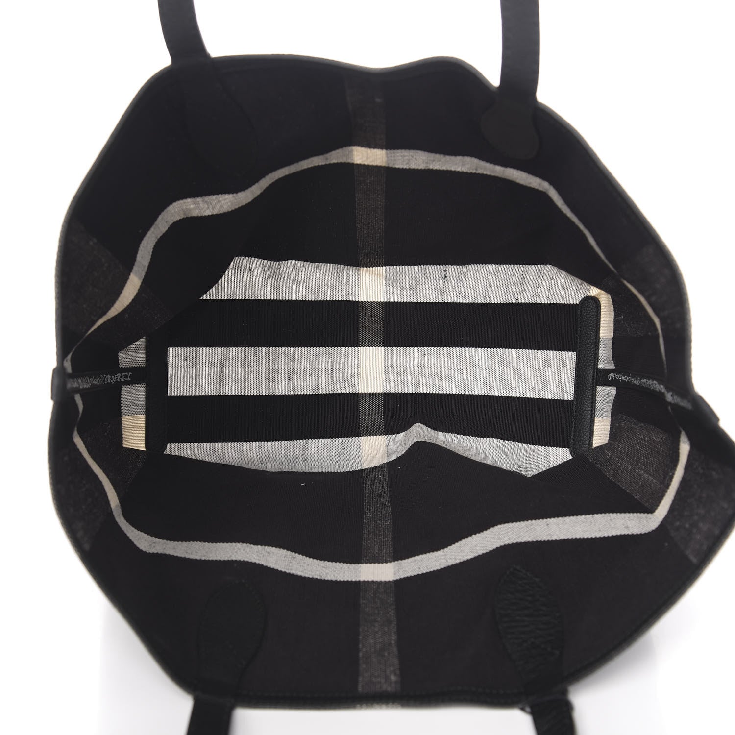 Burberry Coated Canvas Mega Check Medium Doodle Tote Black White 8 of 15