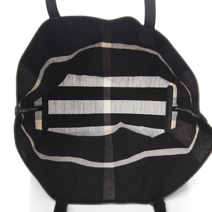 Burberry Coated Canvas Mega Check Medium Doodle Tote Black White 8 of 15