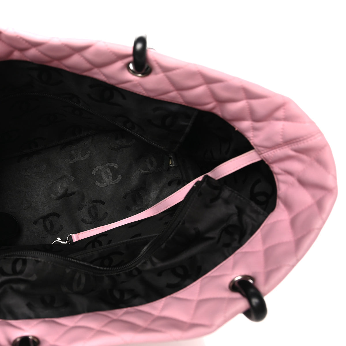 Chanel Calfskin Quilted Large Cambon Tote Pink Black 5 of 10