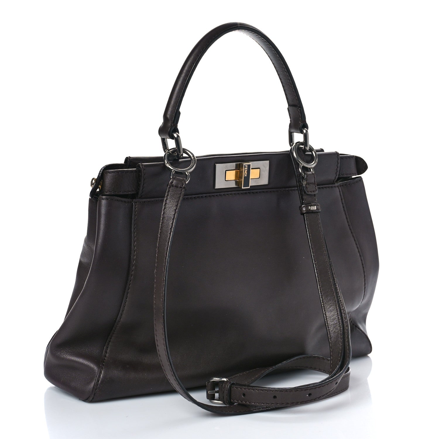 Fendi Vitello Suede Medium Peekaboo Iconic Satchel Ametista 3 of 8
