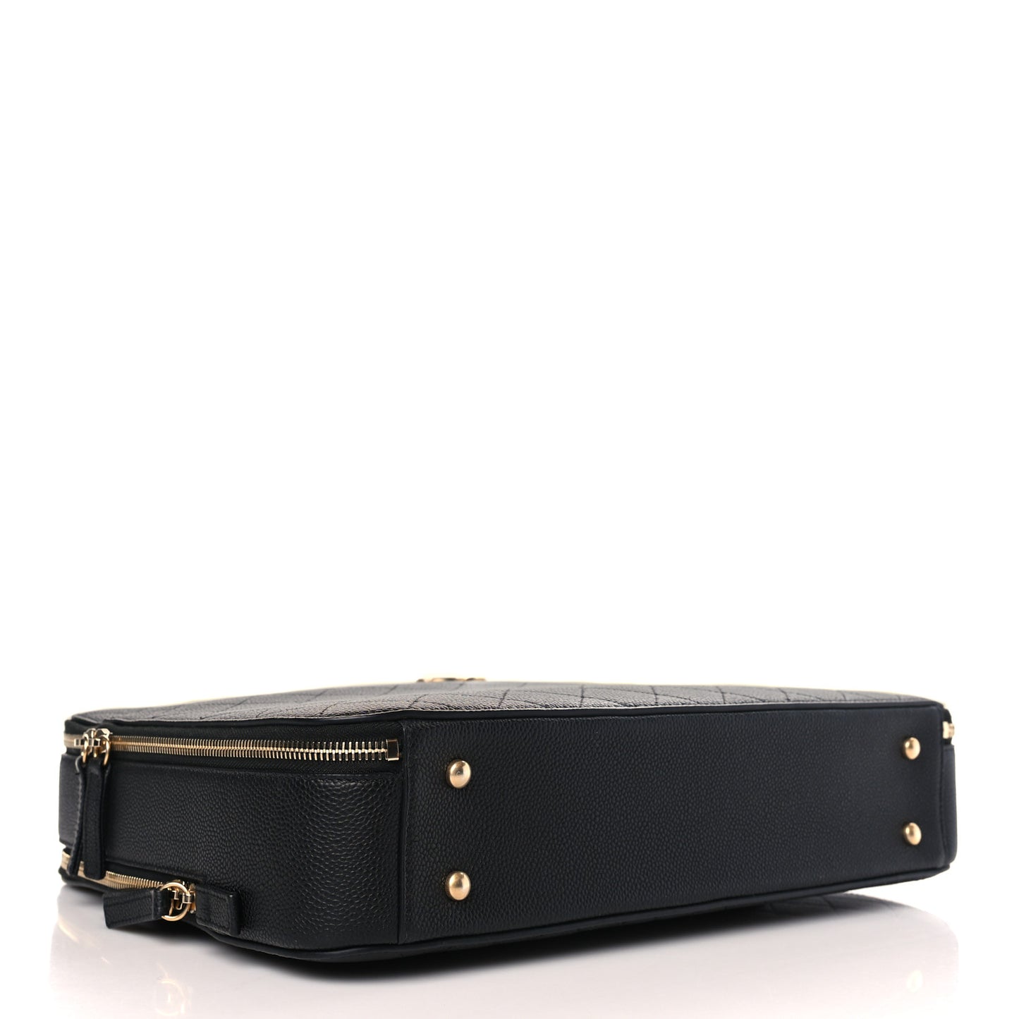 Caviar Quilted Large Business Briefcase Bag Black