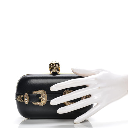 Alexander McQueen Nappa Buckle Skull Box Clutch Black 2 of 8