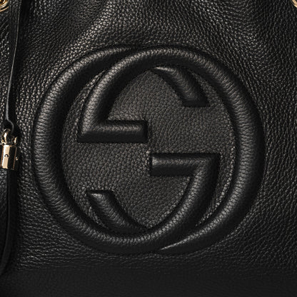 Gucci Pebbled Calfskin Medium Soho Chain Shoulder Bag Black 8 of 10