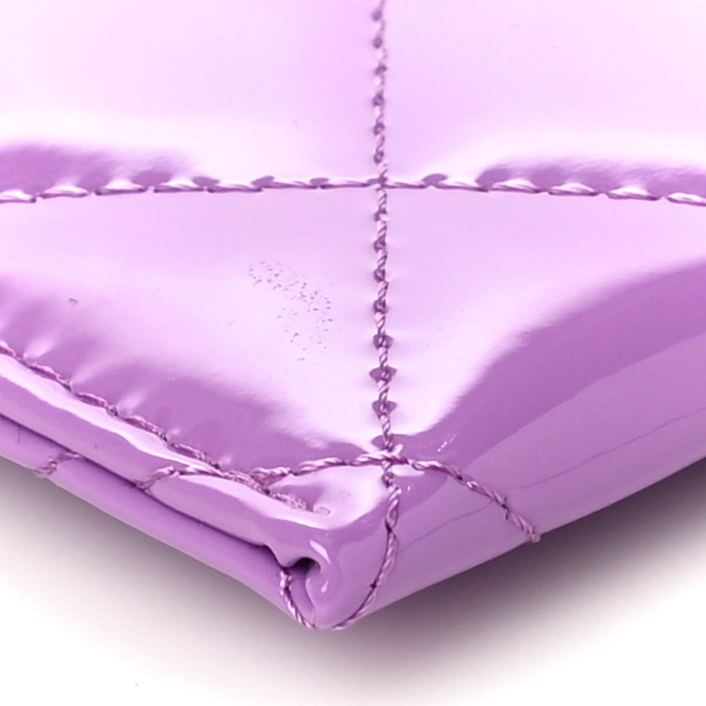 Patent Quilted Card Holder Purple