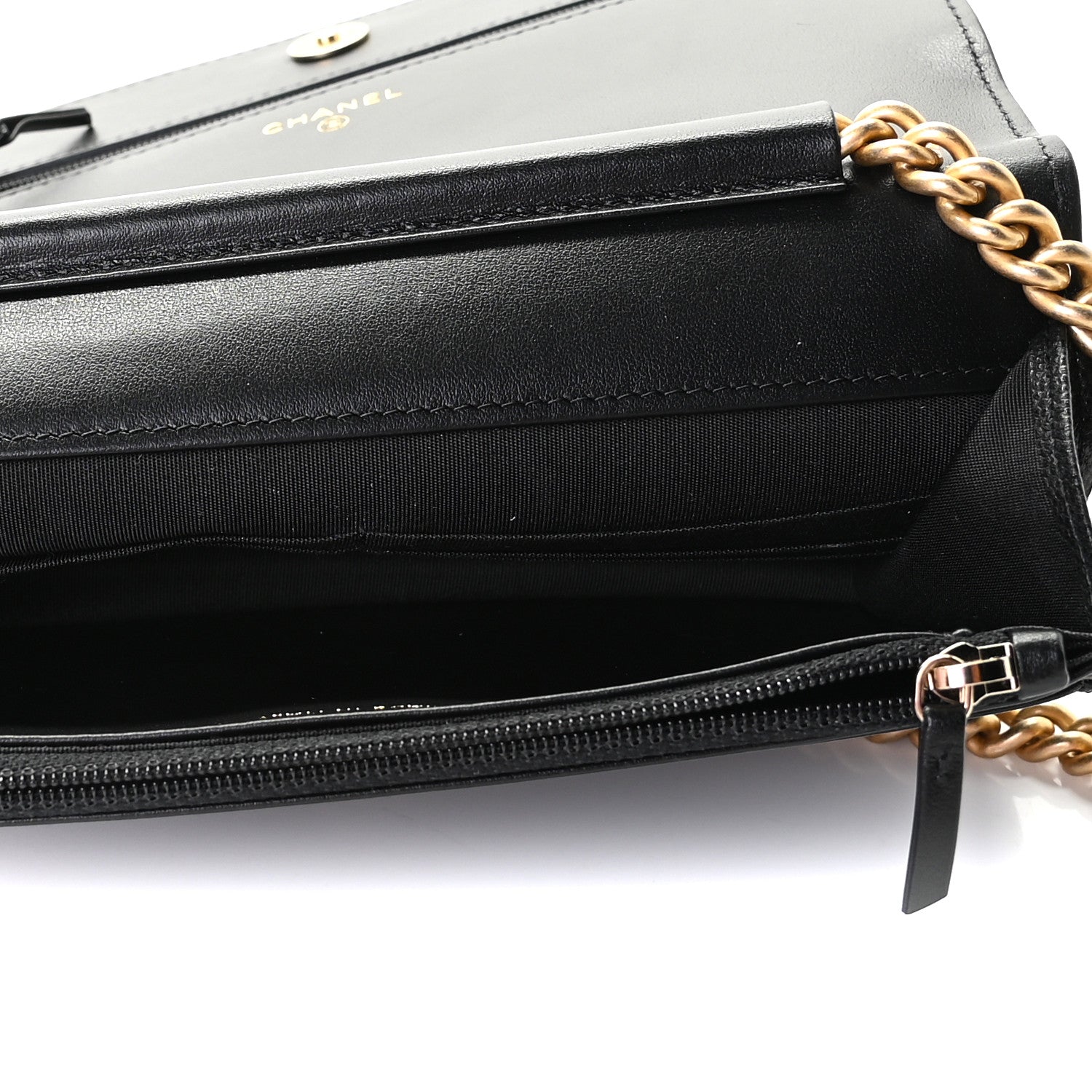 Chanel Caviar Quilted Boy Wallet On Chain WOC Black 7 of 8