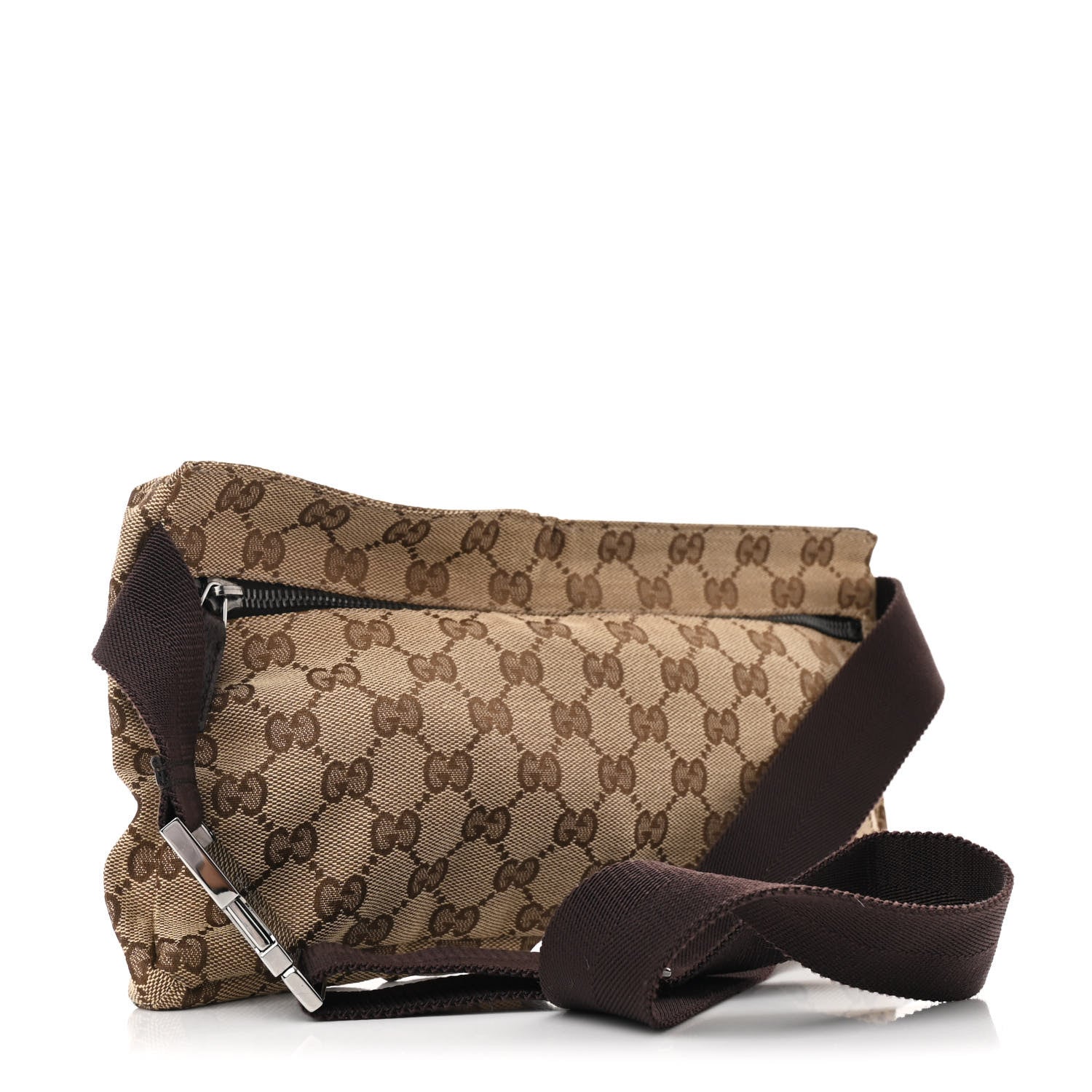 Gucci GG Monogram Double Pocket Belt Bag Dark Brown 3 of 10
