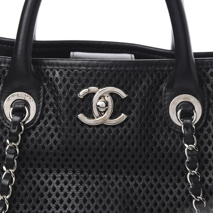 Chanel Calfskin Perforated Up In The Air Tote Black 10 of 10