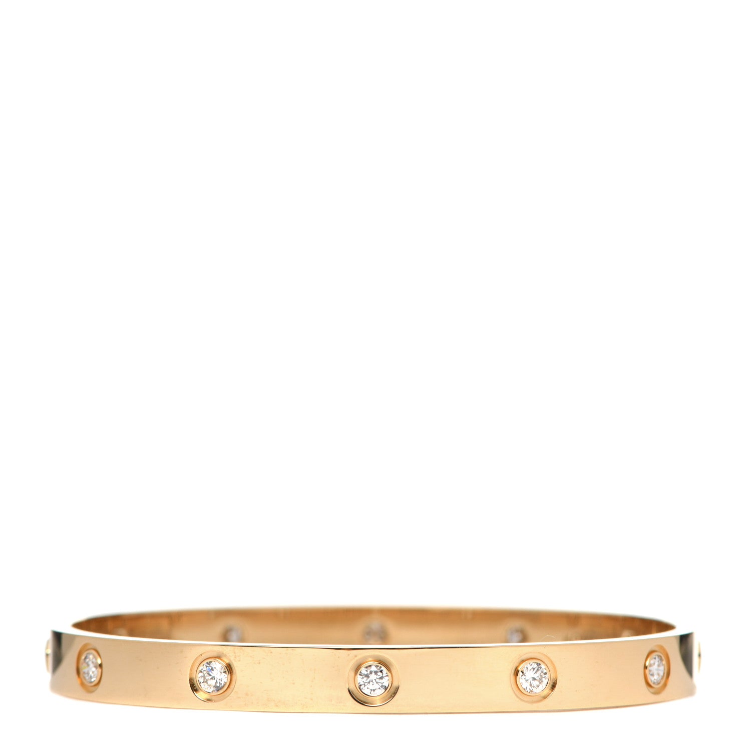 Cartier 18K Yellow Gold 10 Diamond LOVE Bracelet 17 3 of 8