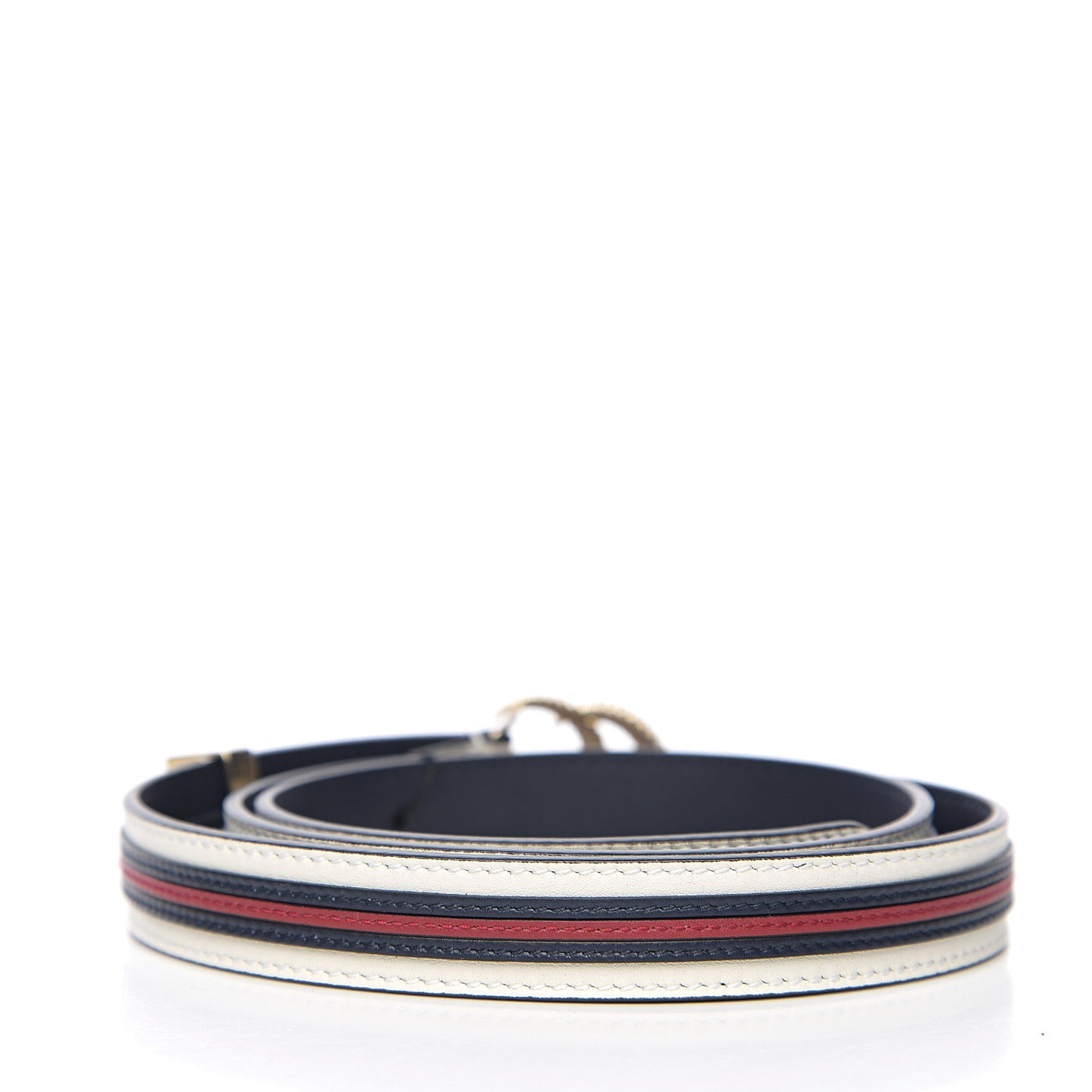 Calfskin 20mm Torchon Double G Sylvie Belt 85 34 Off White Blue Red