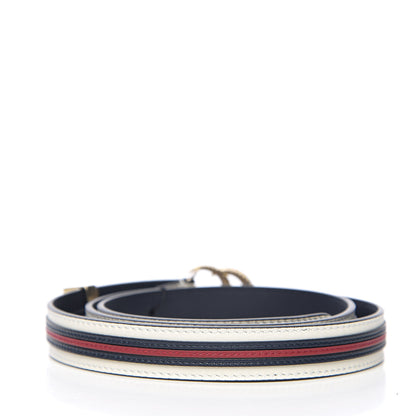 Gucci Calfskin 20mm Torchon Double G Sylvie Belt 85 34 Off White Blue Red 2 of 5