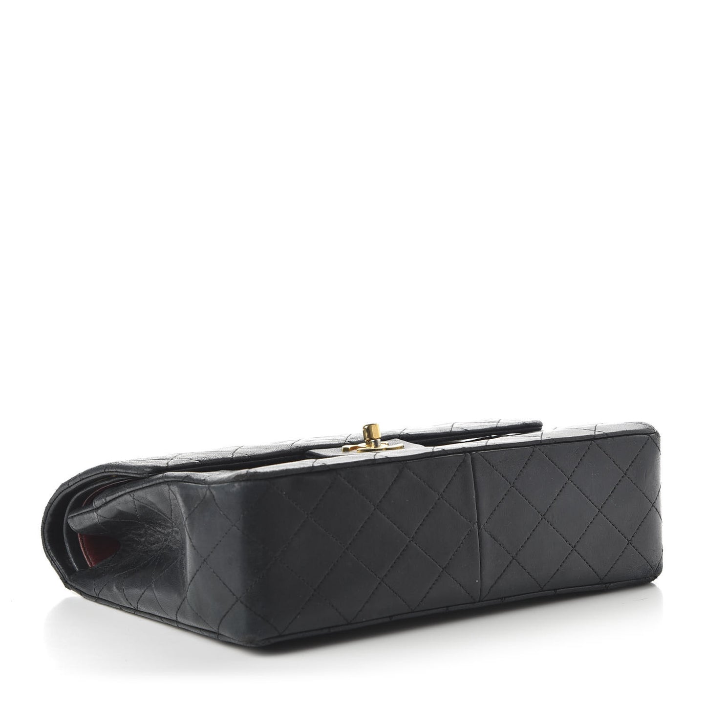 Lambskin Quilted Medium Double Flap Black