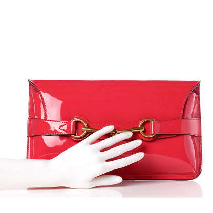 Gucci Patent Large Bright Bit Clutch Shocking Pink 2 of 8