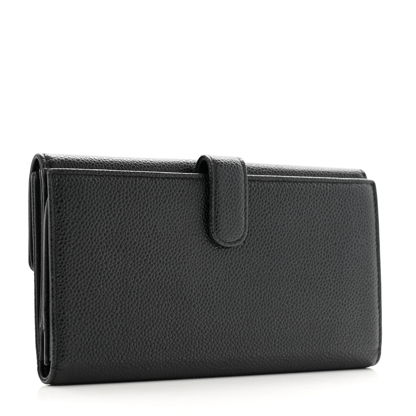 Caviar Timeless CC Large Gusset Flap Wallet Black