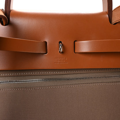 Hermes Vache Hunter Toile Officier Herbag Zip PM 31 Etoupe Fauve 7 of 11