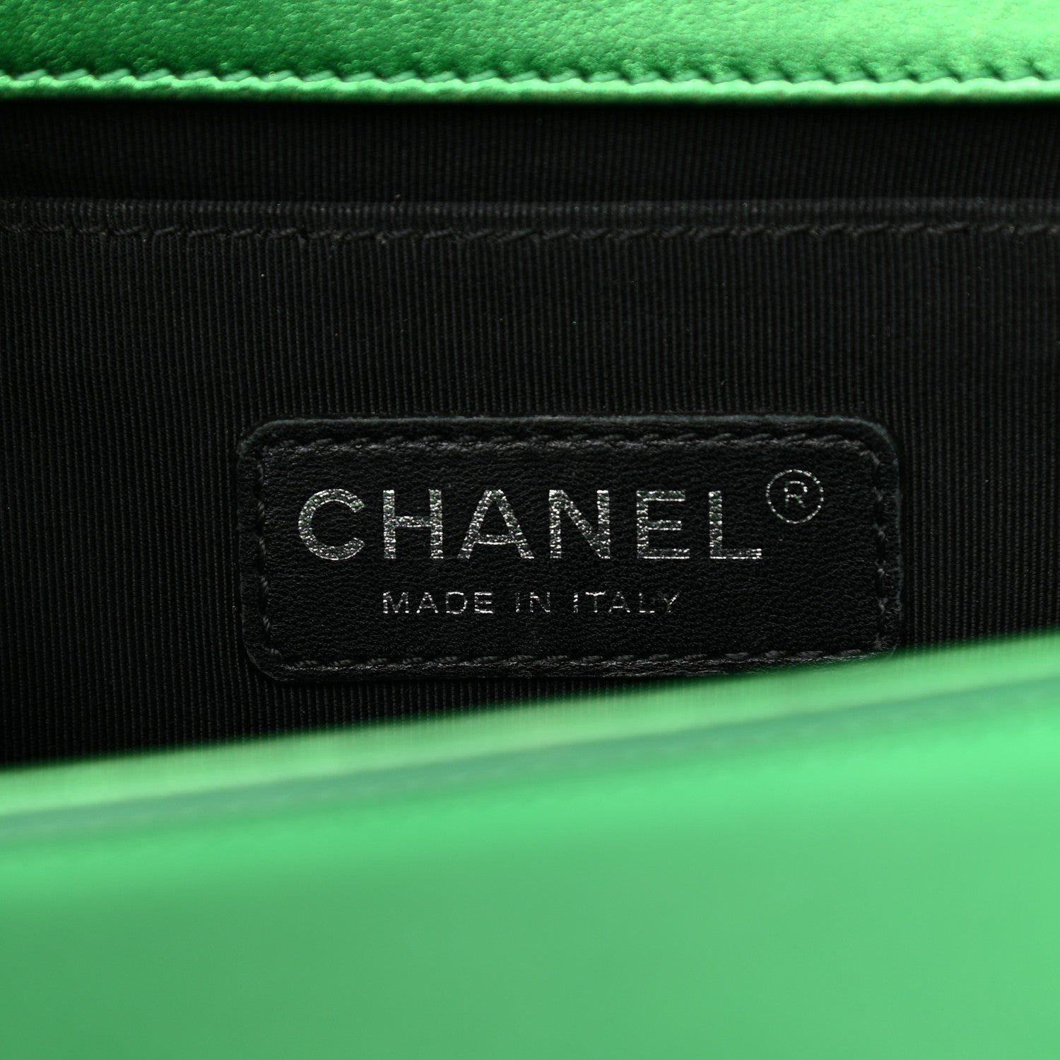 Chanel Metallic Patent Calfskin Quilted Medium Boy Flap Green 6 of 14