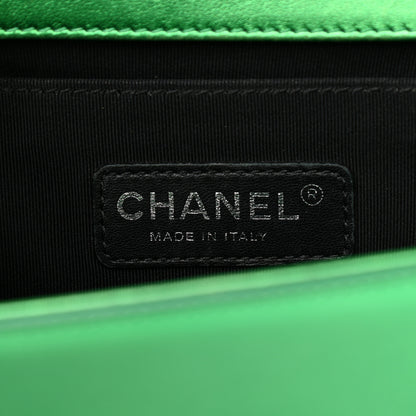 Chanel Metallic Patent Calfskin Quilted Medium Boy Flap Green 6 of 14