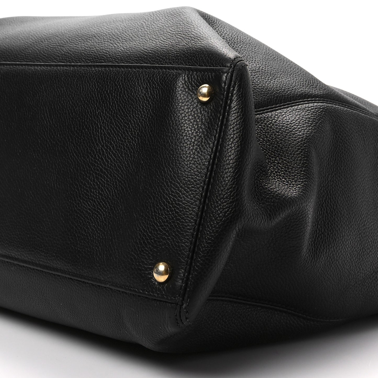 Calfskin Cerf Executive Shopper Tote Black