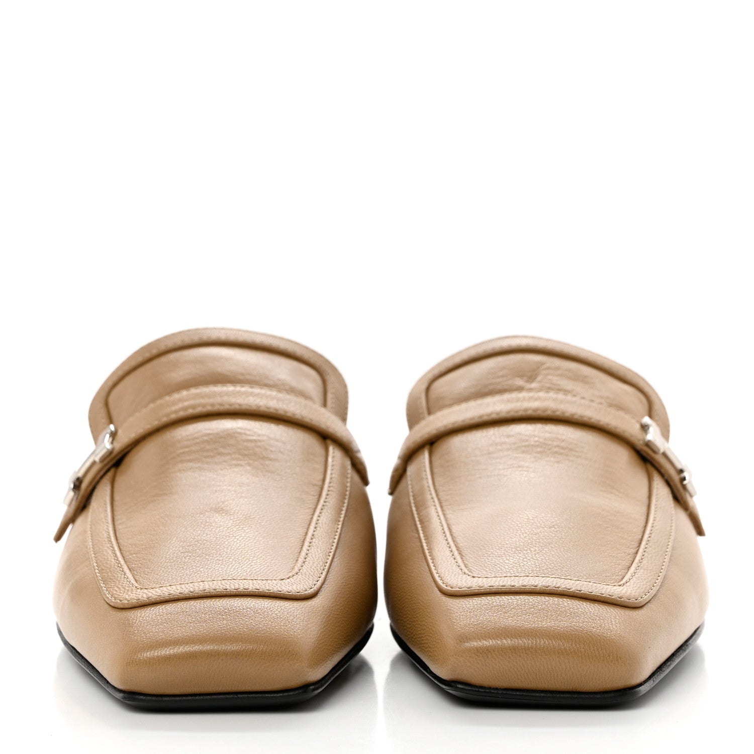Hermes Goatskin Groupie Mules 36 Beige Argile 2 of 9