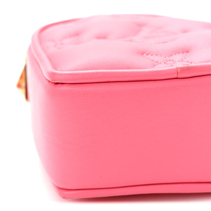 Louis Vuitton Calfskin Embroidered Monogram Pop My Heart Bag Pouch Dragon Fruit Pink 9 of 9