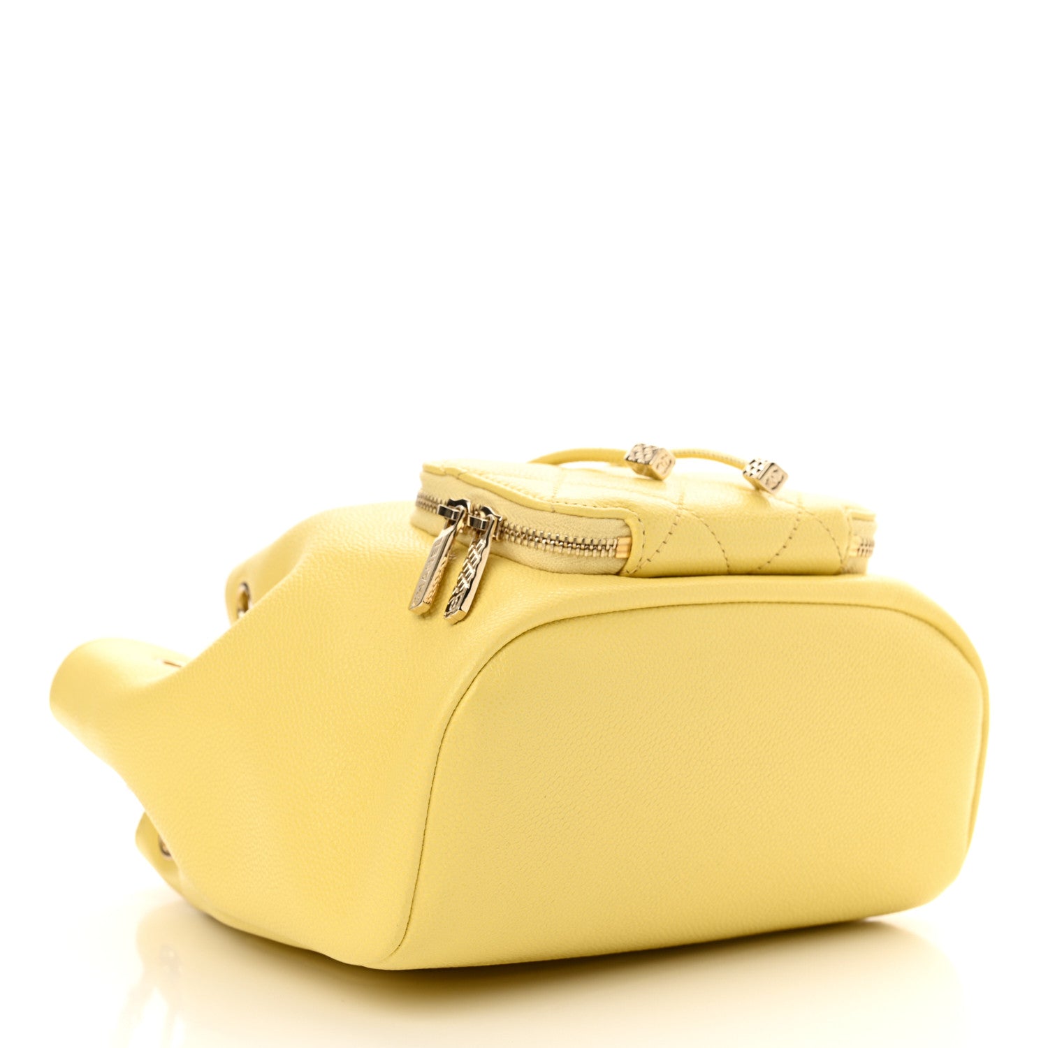 Chanel Caviar Quilted CC Pocket Bucket Bag Yellow 4 of 11