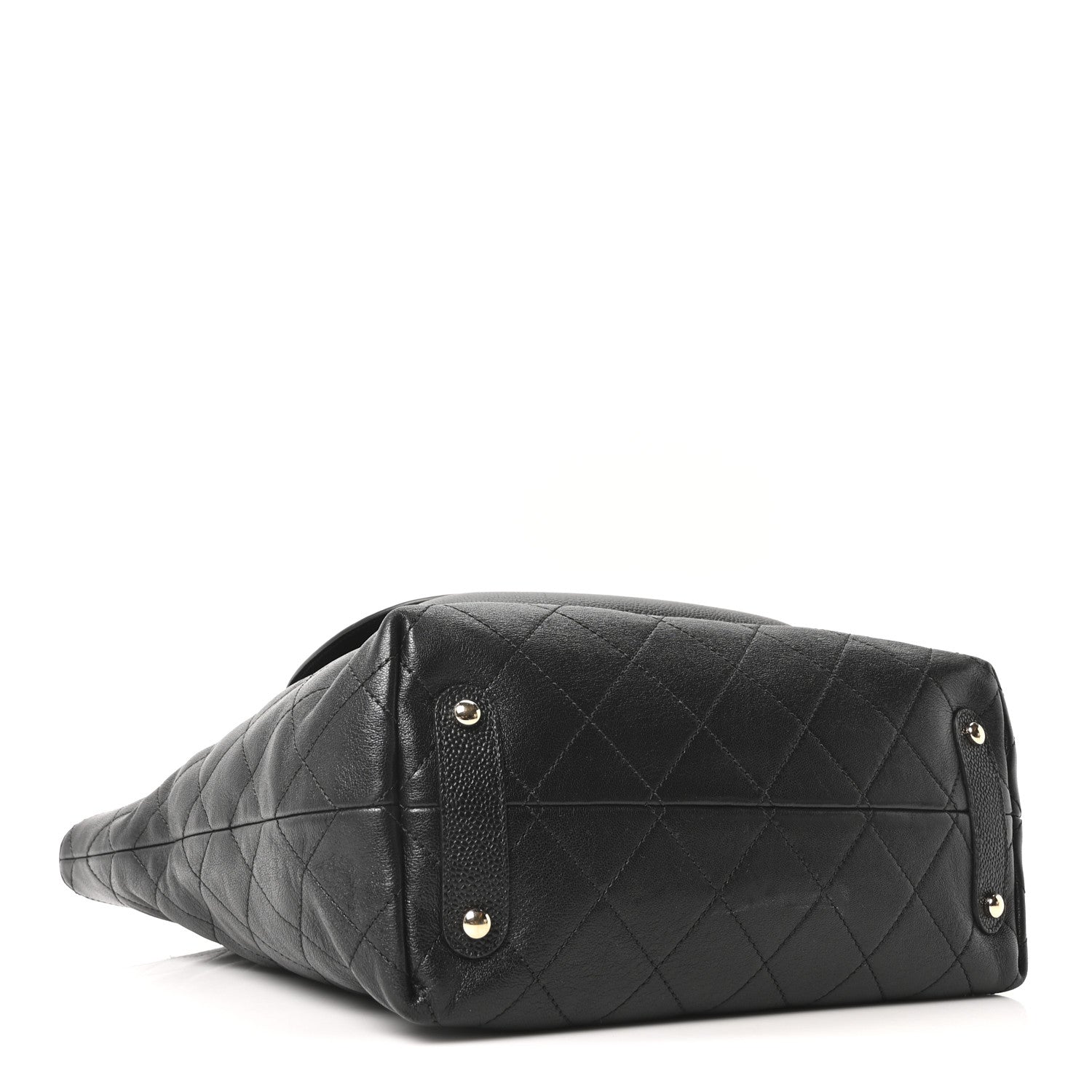 Chanel Sheepskin Caviar Quilted Medium Shopping Tote Black 4 of 10