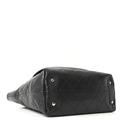 Chanel Sheepskin Caviar Quilted Medium Shopping Tote Black 4 of 10