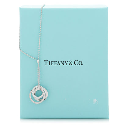 Tiffany 18K White Gold Diamond 1837 Triple Interlocking Circles Pendant Necklace 6 of 6