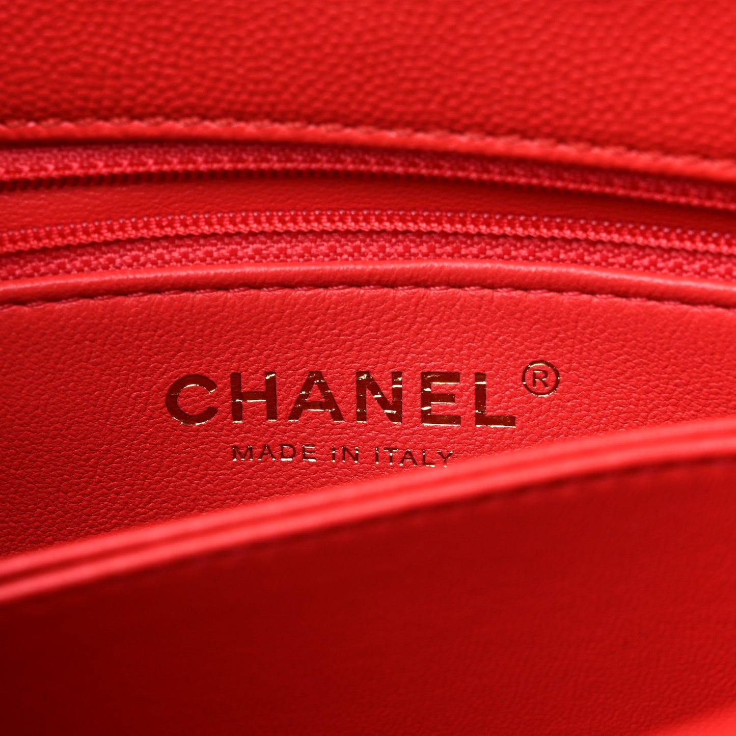 Caviar Quilted Mini Coco Handle Flap Red