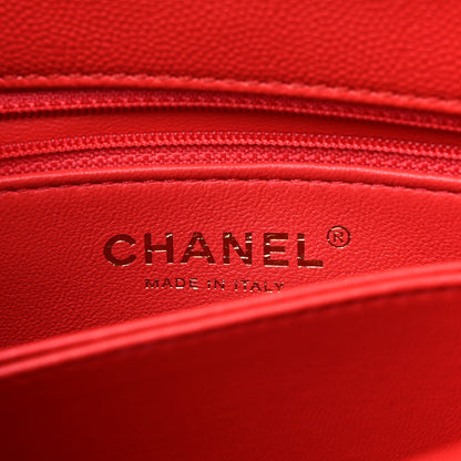 Chanel Caviar Quilted Mini Coco Handle Flap Red 6 of 10