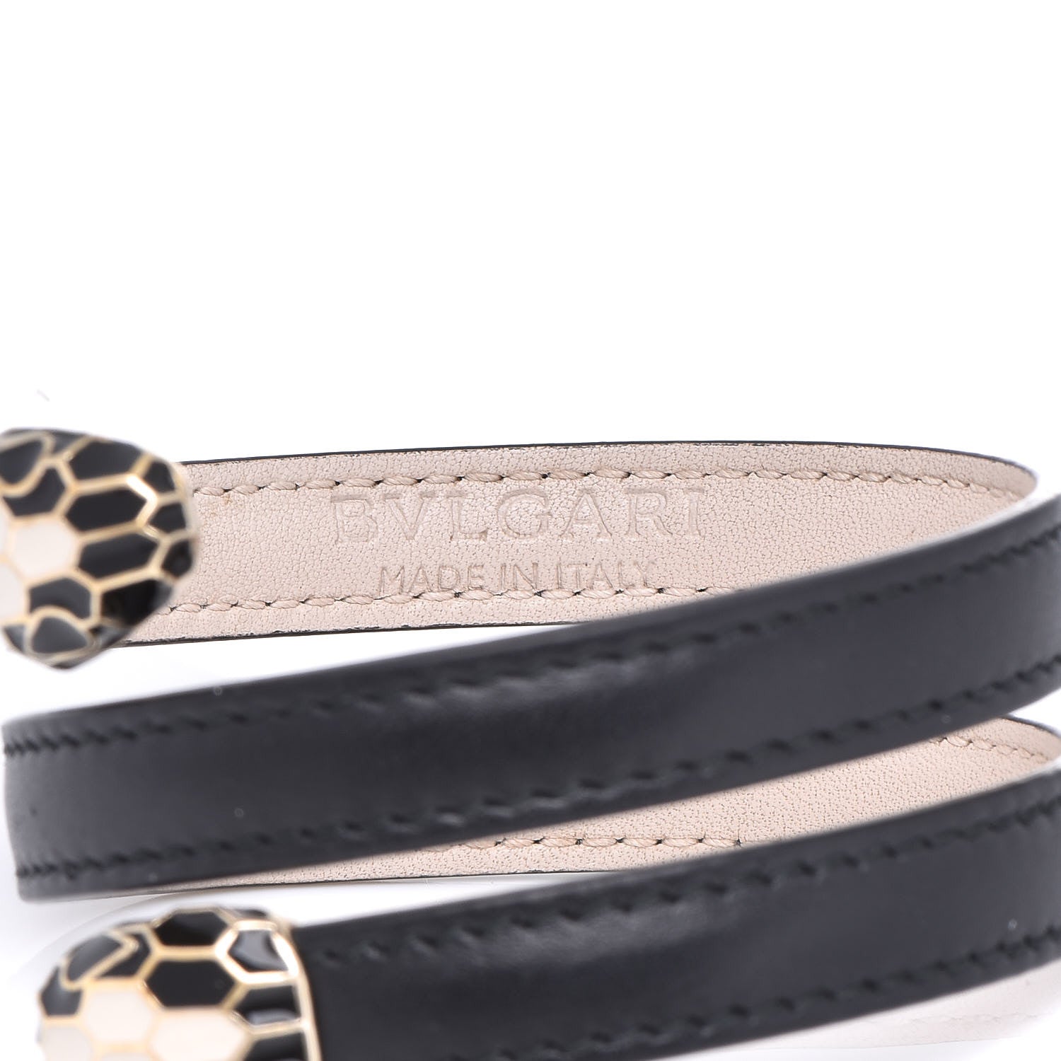 Bulgari Calfskin Serpenti Forever Double Coil Cleopatra Bracelet Black 4 of 6