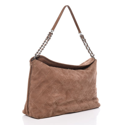Chanel Nubuck Hobo Light Brown 3 of 9