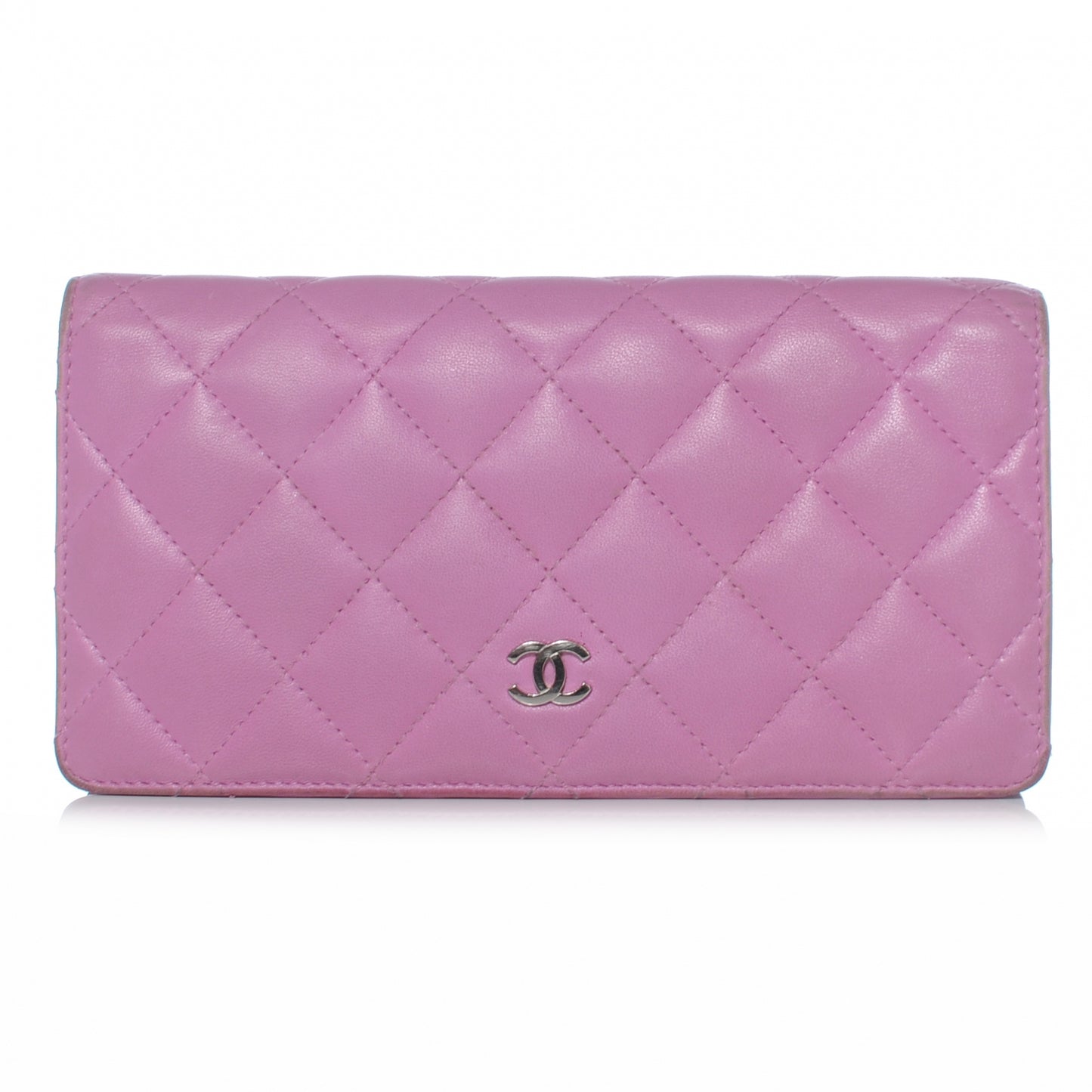 Lambskin Quilted Yen Wallet Violet