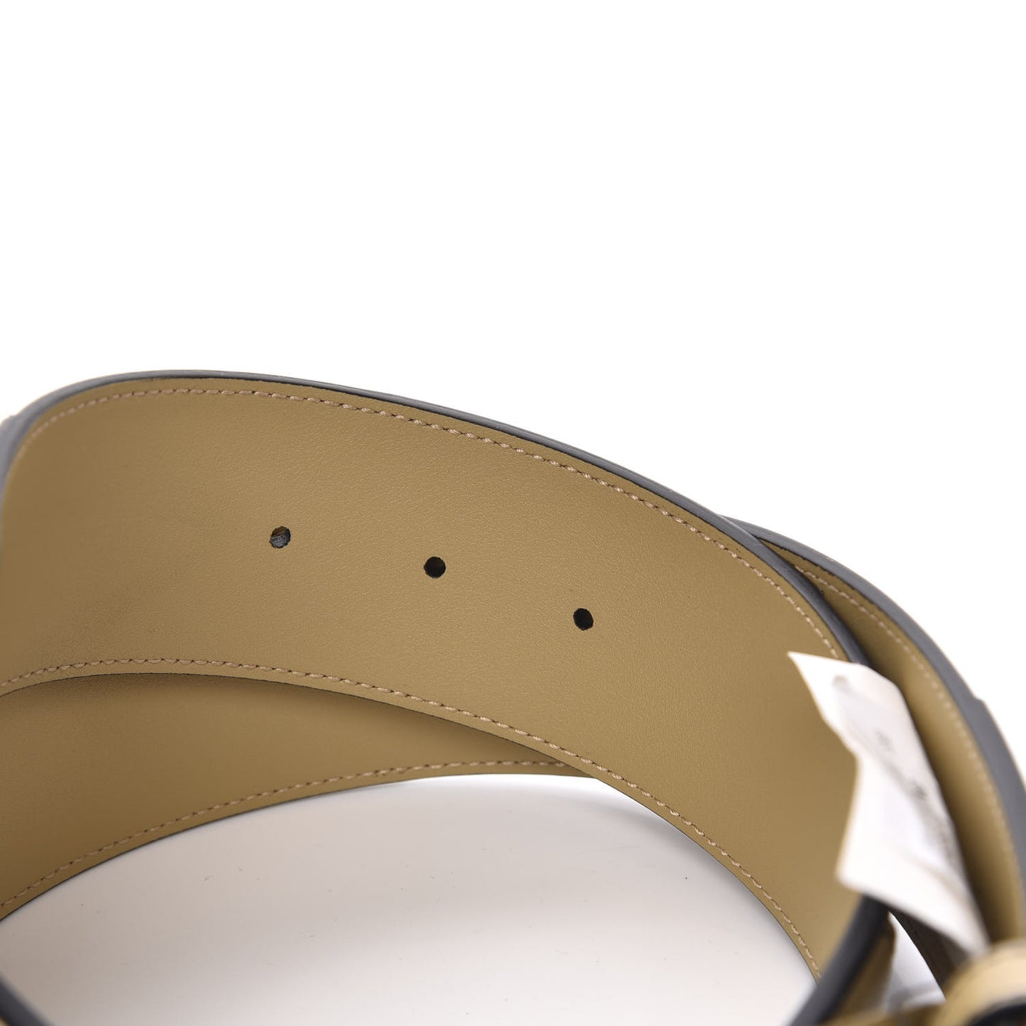 Calfskin Striped Textured Double G 50mm Belt 75 30 Black Beige