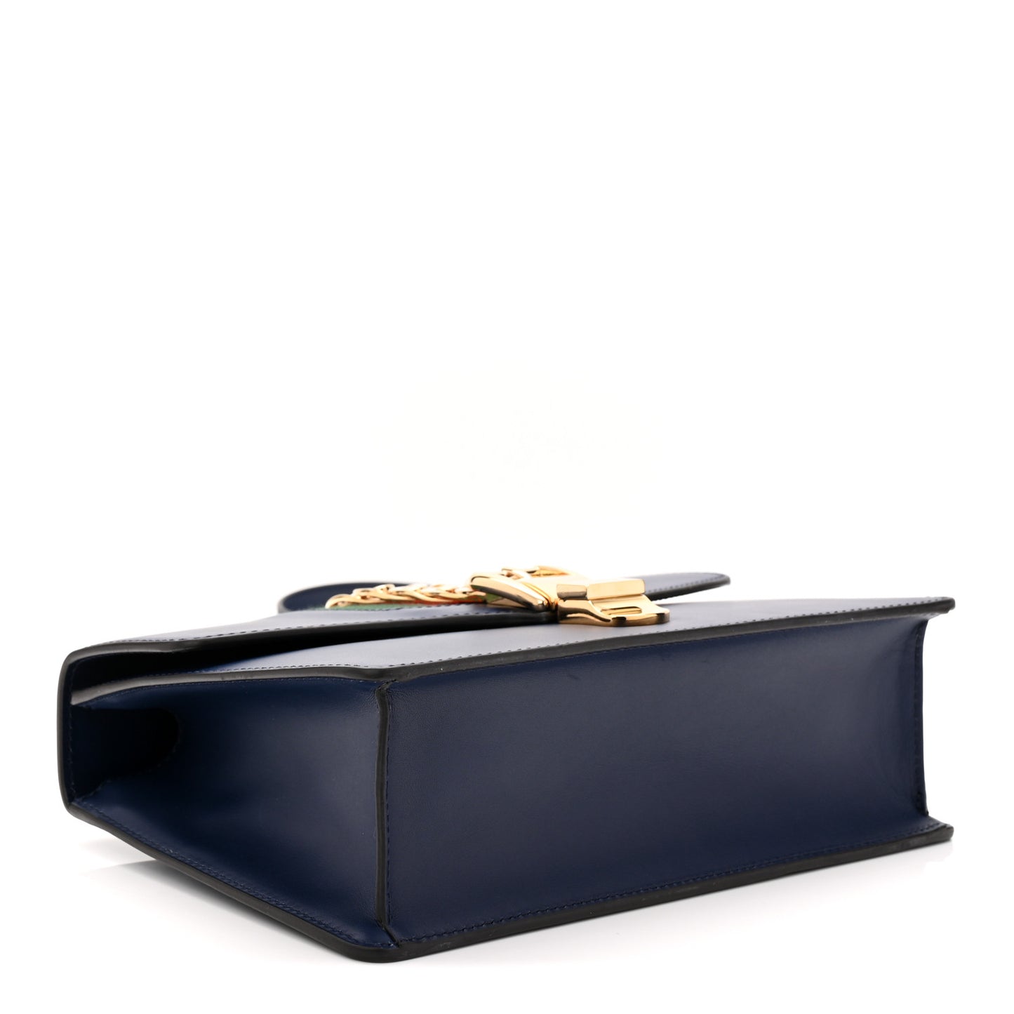 Vitello Fontanella Web Small Sylvie Shoulder Bag Blue Agata